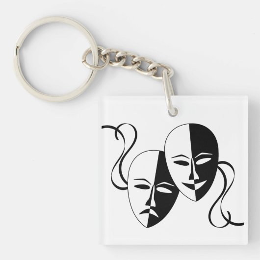 Theatermasken Kunst Schlüsselanhänger (Vorderseite)