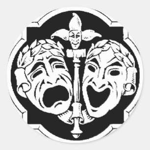 Theatermasken Runder Aufkleber