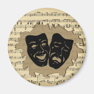 Theatermasken und antike Musik Magnet
