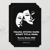 Theatermasketball Comedy Schwarz-weiße Veranstaltu Einladung (Vorne/Hinten)