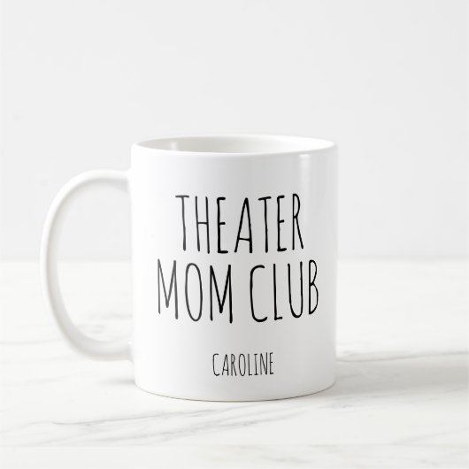 Theatermutter Personalisierter Name Dramaclub Elte Kaffeetasse (Links)