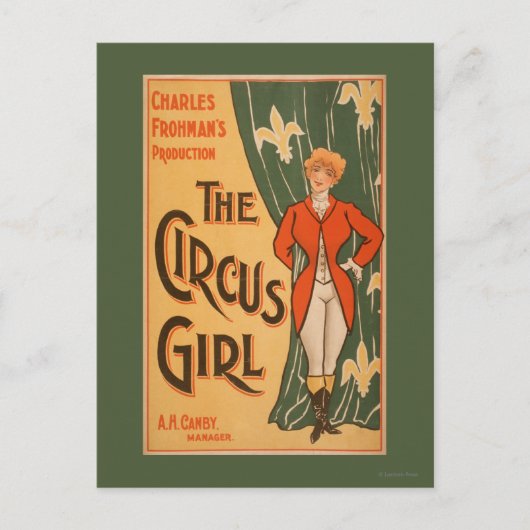 Theaterposter #1 des Circus Girl Postkarte (Vorderseite)