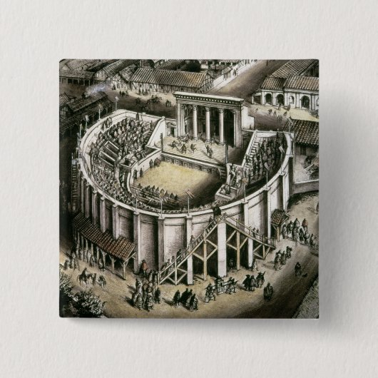 Theaterrekonstruktion, römisches 2. Jahrhundert Button (Vorderseite)