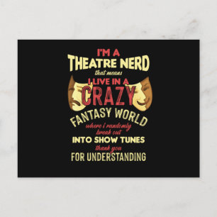 Theaterschauspielerin Theater Nerd Bühne Musik Postkarte