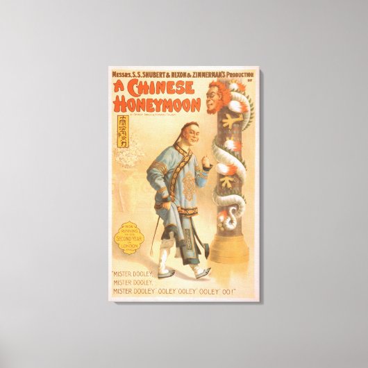 Theaterspielposter "Eine chinesische Flitterwoche" Leinwanddruck (Vorderseite)