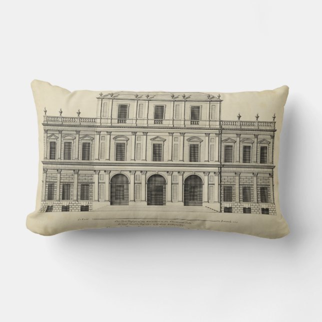 Theaterstil-Fassade von Colen Campbell Lendenkissen (Vorderseite)