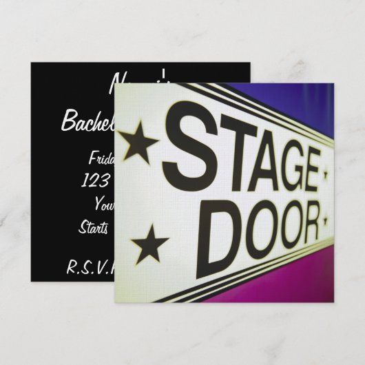 Theaterstück Bühne Türzeichen Einladung (Vorne/Hinten)