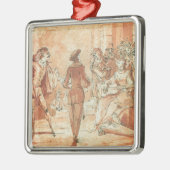 Theaterszene Silbernes Ornament (Links)