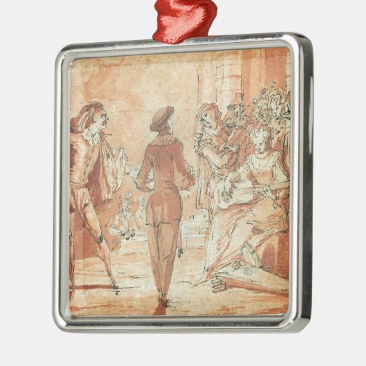 Theaterszene Silbernes Ornament (Links)