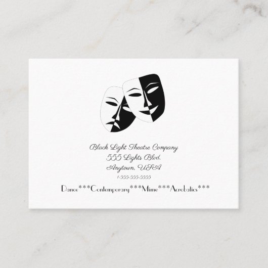 Theatertanzgesellschaft Business Card Visitenkarte (Vorderseite)