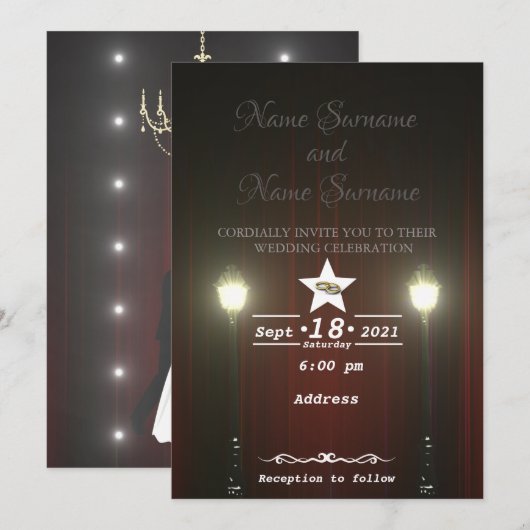 Theatervorhang Einladung (Vorne/Hinten)