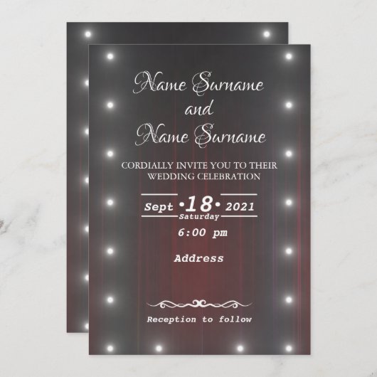 Theatervorhang Einladung (Vorne/Hinten)