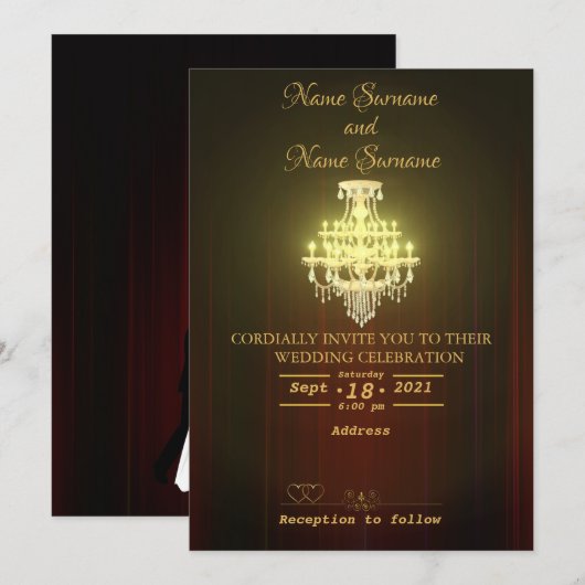 Theatervorhang Einladung (Vorne/Hinten)