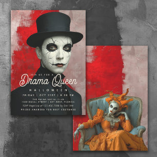 Theatralische Drama-Queen-Halloween-Party Einladung