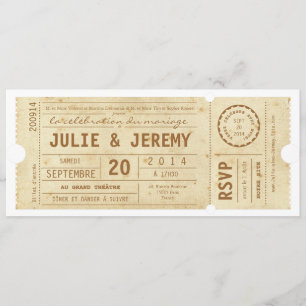 Théâtre invitation de Mariage de Billets Einladung