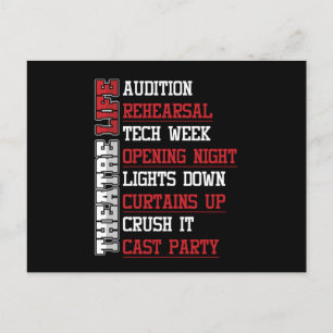 Theatre Life Theater Actor Actress Stage Gift Postkarte
