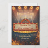 Theatre Marquee Party Invitation – Birthday invite Einladung (Vorderseite)