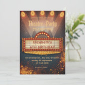 Theatre Marquee Party Invitation – Birthday invite Einladung (Stehend Vorderseite)