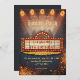 Theatre Marquee Party Invitation – Birthday invite Einladung