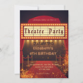 Theatre Marquee Party Invitation – Birthday invite Einladung (Vorderseite)