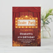 Theatre Marquee Party Invitation – Birthday invite Einladung (Stehend Vorderseite)