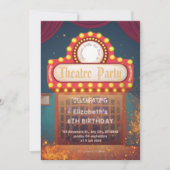 Theatre Marquee Party Invitation – Birthday invite Einladung (Vorderseite)
