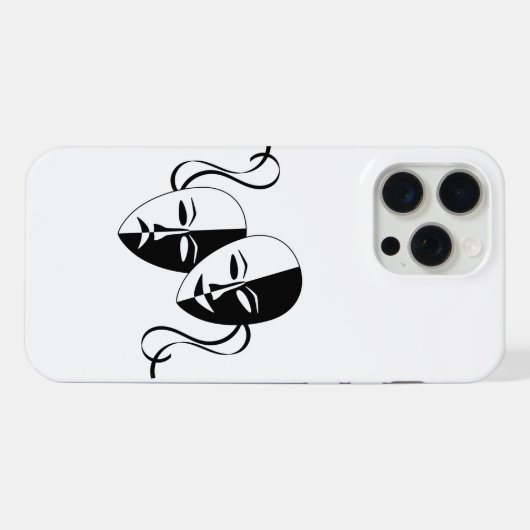 Theatre Masks Art iPhone Hülle (Rückseite (Horizontal))