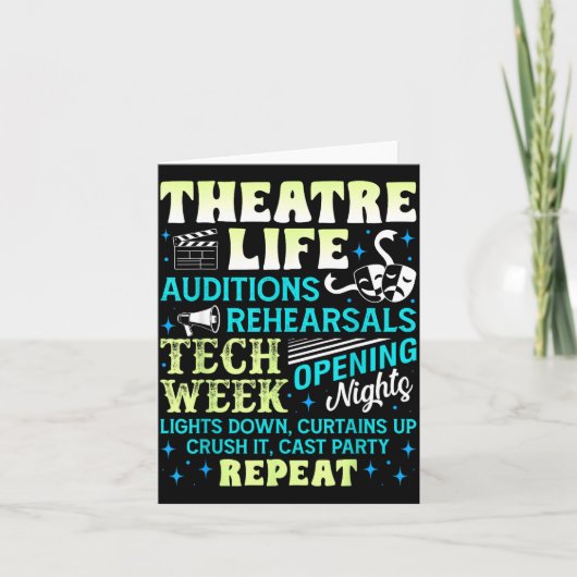 Theatre Nerd Actor Funny Musical Theater Geek Thes Karte (Vorderseite)