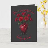 Theatrical Bouquet Of Deep Red Roses Karte (Gelbe Blume)