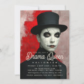 Theatrical Drama Queen Halloween Party Einladung (Vorderseite)