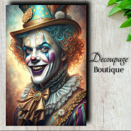 Theatrische Showman Clown Decoupage Seidenpapier