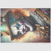 Theatrische Showman Clown Decoupage Seidenpapier (Vorderseite)