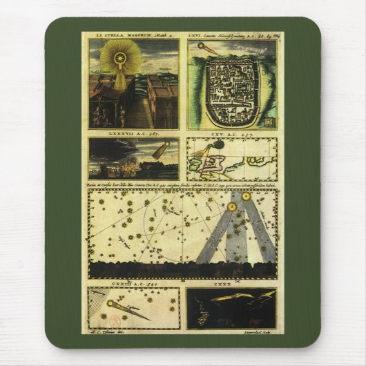 Theatrum Cometicum Comets von Stanislaw Lubienieck Mousepad (Vorne)