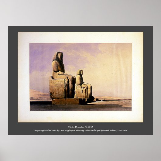 Thebes 4. Dezember 1838 David Roberts / Haghe Art Poster (Vorne)