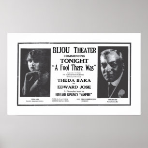 Theda Bara 1916 Vintages Filmanzeigenplakat Poster