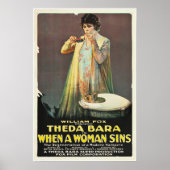 Theda Bara "When a Woman Sins" Poster (Vorne)