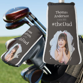 #theDad, Dunkler Name Jahr und individuelles Foto Golf Headcover