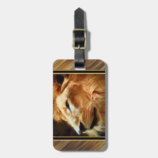 Thee majestätischer Löwe Gepäckanhänger (Vorderseite vertikal)