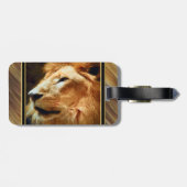 Thee majestätischer Löwe Gepäckanhänger (Rückseite horizontal)