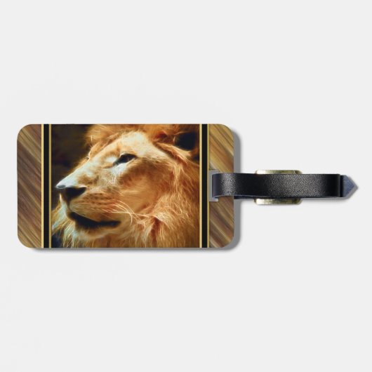 Thee majestätischer Löwe Gepäckanhänger (Rückseite horizontal)