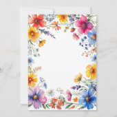 Thee year old Wildflower 3rd birthday Invitation Einladung (Rückseite)