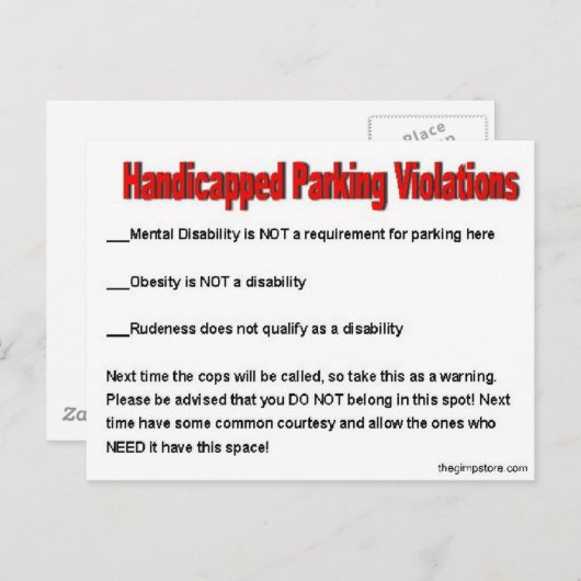 thegimpstore.com postkarte (Vorne/Hinten)