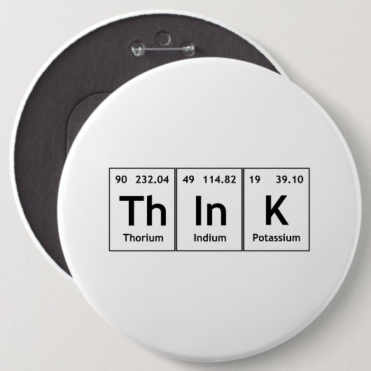 TheInK Periodic Table Element Word Chemistry Symbo Button (Vorne & Hinten)