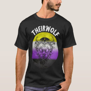 Theirwolf Nichtbinäre Flag LGBTQ Genderqueer Nonbi T-Shirt