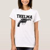 Thelma und Louise SCHIESSEN Bild Set von grauem T-Shirt (Vorderseite)