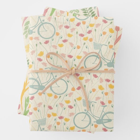 Thema 3 Blumenmuster im Frühjahr Geschenkpapier Set (Beispiel)