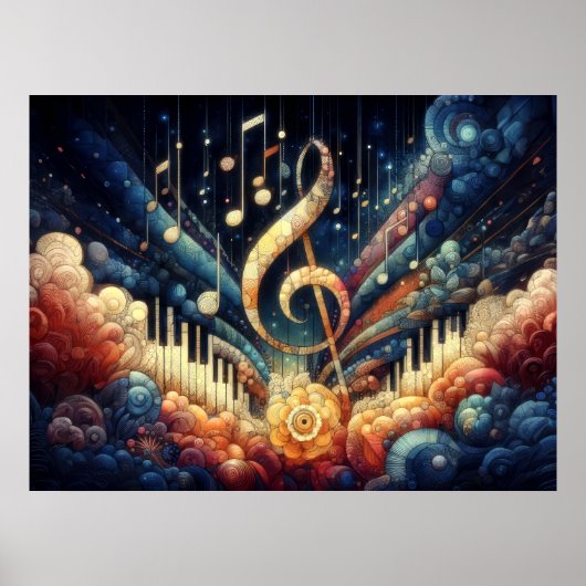 Thema abstrakte künstlerische Musik Poster (Vorne)