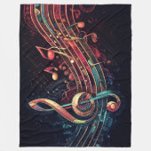 Thema abstrakte künstlerische Musiknoten Fleecedecke (Vorderseite)