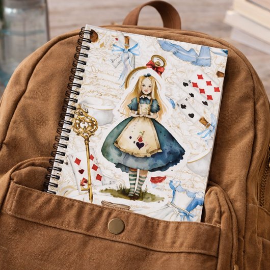 Thema Alice im Wunderland Notizblock