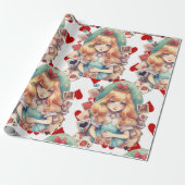 Thema Alice und Herz Geschenkpapier (Ungerollt)